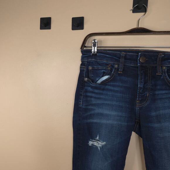 American Eagle Mid-rise Dark Wash Jegging Size 6 - Picture 4 of 12